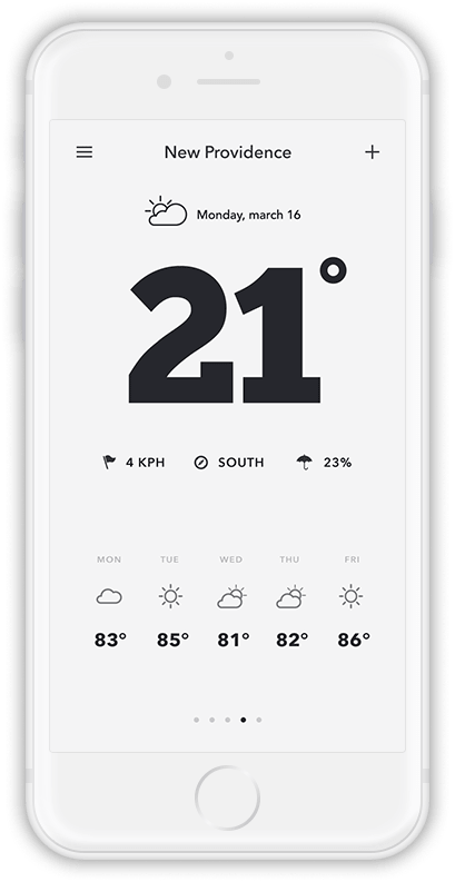 Weather app on iPhone