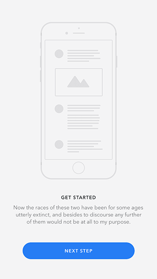 Get started page of app on iPhone